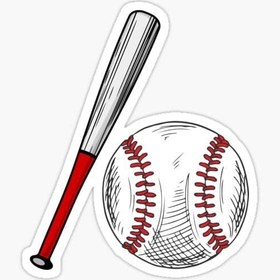 Resim SSTS PRINT Beyzbol Sopası ve Top Çıkartması| Vinil | Araba Tamponu, Pencere, Dizüstü Bilgisayar, Kamyon, Kamyonet, Su Şişesi, Kitaplar vb. için Çıkartma | Su Geçirmez| 5 inç 