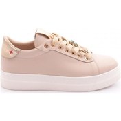 Resim Dgn Es1522 Kadın Bağciklari Yonca Desenli Spor Ayakkabi Bej 