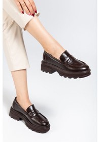 Resim 746-759 Kahve Yanki Yüksek Tabanlı Loafer Ayakkabı Bej - Siyah 