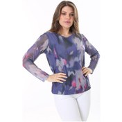 Resim Kadın Büyük Beden Renkli Astarlı Tül Bluz 65n37810-renkli Çok Renkli 