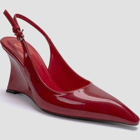 Resim Luvishoes Felon Kırmızı Rugan Kadın Dolgu Topuklu Ayakkabı 