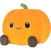 Resim Fochsia Göz Koruyucu Şarjlı Balkabağı Yatak Başı Lambası 3. Seviye Parlaklık Dokunmatik Turuncu 