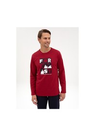 Resim Pierre Cardin Erkek Bordo Pijama Takım 50322655-900 Bordo 