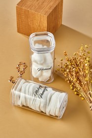 Resim FBZhome 2'li Akrilik Şeffaf Etiketli Pamukluk Makyaj Pamuğu & Pamuk 250ml 