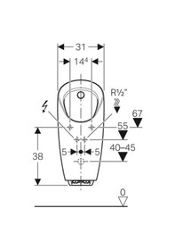 Resim Geberıt Pisuvar Komple Preda Entegre Kont. Elektrikli 116.072.00.1 Beyaz 