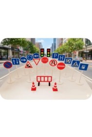 Resim Storemax NO35 Eğitici Trafik Işaretleri Oyun Seti 20 Parça 