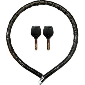 Resim Evimdeyokyok Motorsiklet Kilidi Anahtarlı Körüklü Siyah 120 cm x 22 mm YM-752 