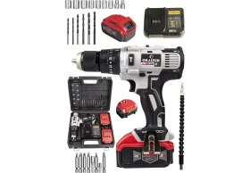 Resim Graizer 48 V 5 Ah 13 mm Metal Mandren Darbeli Çift Akülü Vidalama Matkap + 27 Parça Pro Set Grey 