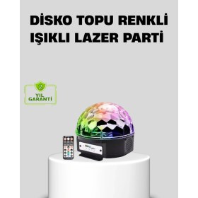 Resim Değirmen Grup Ritim Hassasiyetli Bluetooth Hoparlörlü Disko Işığı Döner LED Efektli 