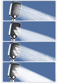 Resim Okyanus Geniş Çoklu Nozzlu Banyo Duş Başlığı Su Tasarruflu Başlık Siyah 