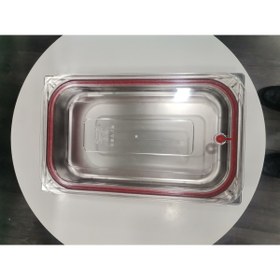 Resim GastroPlast 6 Adet 1/1 Paslanmaz Çelik Küvet Kapağı, Küvet Içini Gösteren Kırılmaya Dayanıklı Polikarbon 