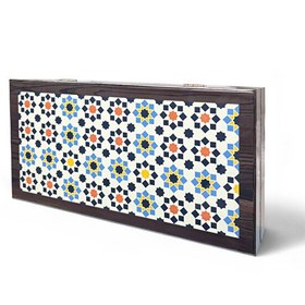 Resim Biggdesign Yıldız Tavla Çizilmez Zeminli Mıknatıslı MDF Kasa 2 Kat Vernikli 