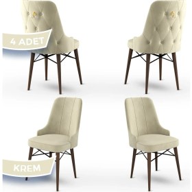 Resim Canisa Concept Pare Serisi, Sandalye, 4 Adet Sandalye, Ceviz Gürgen Ayak 