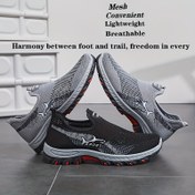 Resim Erkek Nefes Alabilen Mesh Slip-On Spor Ayakkabıları - Kaymaz, Dayanıklı, Yürüyüş, Kamp ve Dağcılık İçin | Sivri Burun, Nefes Alabilen Kumaş Üst, Kauçuk Taban, Bahar, Yaz ve Sonbahar İçin Mükemmel 
