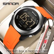 Resim SANDA Unisex Spor Saati, Dijital Ekran, Kronometre ve Alarm ile - Hafif 50m Su Geçirmez, Çok Renkli LED, TPU Kayış, Pil ile Çalışır, Erkekler ve Kadınlar için, Şık Siyah ve Turuncu Tasarım, Her Gün Saat | Modern Saat Tasarımı | Dayanıklı Saat Kayışı, SANDA 