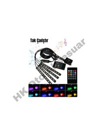 Resim Araç İçi 4 Ayakaltı Led Aydınlatma Tak Çalıştır 
