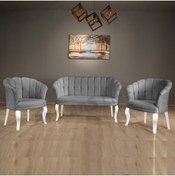 Resim Kaseria Kurumsal Gri Papatya Çay Seti Koltuk Takımı 2+1+1 