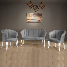 Resim Kaseria Kurumsal Gri Papatya Çay Seti Koltuk Takımı 2+1+1 