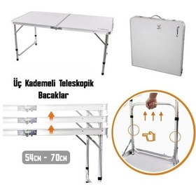 Resim Madfox Nomad Duo Tabureli Katlanır Kamp Masası Seti Beyaz Karışık/Çok Renkli 
