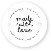 Resim AMBALAJ PAZARI Sticker 5 - Made With Love 4x4 cm - 66 Adet 