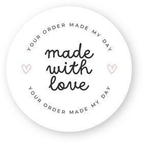 Resim AMBALAJ PAZARI Sticker 5 - Made With Love 4x4 cm - 66 Adet 
