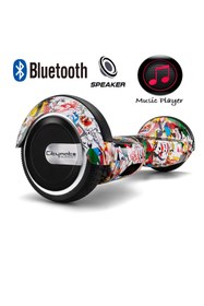 Resim CityMate Elektrikli Kaykay Hoverboard Bluetooth Hoparlörlü 6.5 Inch Grafiti Desenli Otomatik Akıllı Denge 