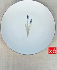 Resim Tabak Evi Porselen Natura Lavanta Altın Yaldız Servis Tabağı 24.50 CM 6'lı 