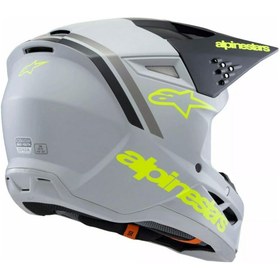 Resim Alpinestars SM3 Youth Radium Off-Road Çocuk Genç Motosiklet Kaskı Gri Siyah Sarı 