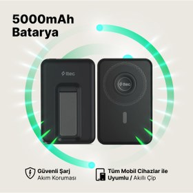 Resim Ttec 2BB239 Recharger M 5.000 mAh Magsafe Uyumlu PD 20W Stantlı Kablosuz Taşınabilir Hızlı Şarj Aleti 