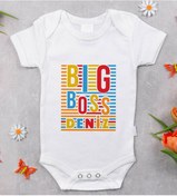 Resim Bitmeyenkartus Bk Kids Isimli Big Boss Tasarımlı Bebek Body Zıbın - Model 1 Beyaz 