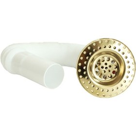 Resim Fkn Altın Lavabo Süzgeci Ve Seyyar Süzgeç Çöp Tıkacı Standart 