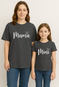 Resim SVART WEAR MAMA MINI Anne Kız Kombin Tişört Takımı T-Shirt Twin Anne Kız Çocuk Oversize MAMA MINI (TEKLİ FİYAT) 