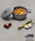 Resim Emsan Perge Granit Döküm Derin Tencere 20 CM Gri 