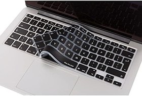 Resim McStorey MacBook Klavye Koruyucu UK ISO Ters L Enter – Air 13 A1369/A1466 & Pro A1278/A1425/A1502/A1286/A1398 Uyumlu – Avrupa İngilizce İnce Silikon Siyah 
