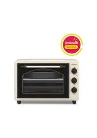 Resim Simfer 3495 Retro Bej 34 LT Statik Mini / Midi Fırın - 4 Fonksiyon, Programlanabilir Pişirme & Isı Kontrol 