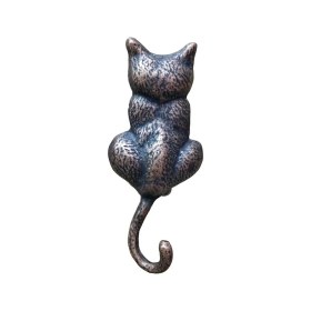 Resim Die Grup Antika Tarz Dekoratif Pirinç Kedi Sırt Kapı Tokmağı, Taktak - 160X65MM, Oksit DIEGRP-RSKRGLT34 