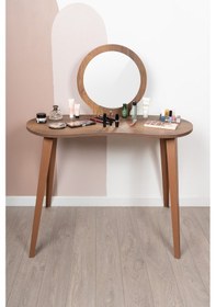 Resim Makyaj Masası Aynalı Makyaj Masası Kahverengi Şifonyer Rose 