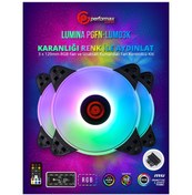 Resim Performax Lumina Rgb 120Mm Üçlü Fan Kiti Kumandalı Pgfn Lum03K 