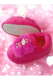 Resim leon Labubu figürlü çocuk patik ayakkabı panduf 