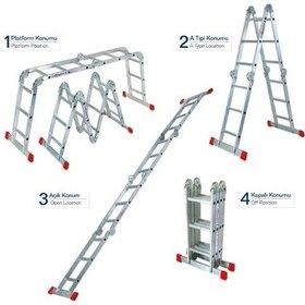 Resim Onestar Ak1475 4x4 Basamak Çok Amaçlı Merdiven 4.75m 