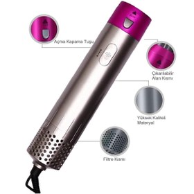 Resim Dempower Dp-36 Elektrikli Fırça Seti 5 Başlık ile Dalga Yapma Özelliği Gri 