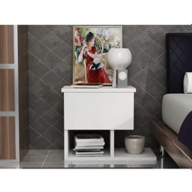 Resim Komodin Yiğit Tek Çekmece Beyaz 