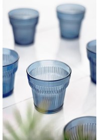 Resim Akrilik Lacivert Tekli Kısa Bardak & Su Meşrubat Kahve Yanı Bardağı 300 Ml Cam Değildir Çok Renkli 