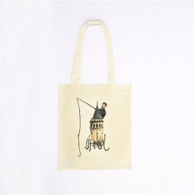 Resim Galata Kulesi Ve Olta Ham Bez Çanta 