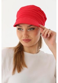 Resim Safari Bağlamalı Kırmızı Siperli Bandana Vizör Kırmızı 