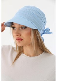 Resim Safari Bağlamalı Bebe Mavisi Siperli Bandana Vizör Bebe Mavisi 