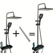 Resim 1 adet 30.0cm Metal Duş Uzatma Tüpü, Kolay Kurulum, Elektrik Gerektirmez, Ayarlanabilir Duş Başlığı Kaydırma için Dayanıklı Banyo Aksesuarı, Şık Metalik Kaplama, Duş Aksesuarları, Modern Banyo, Sağlam Yapı 