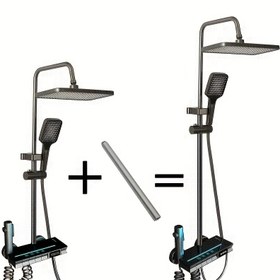 Resim 1 adet 30.0cm Metal Duş Uzatma Tüpü, Kolay Kurulum, Elektrik Gerektirmez, Ayarlanabilir Duş Başlığı Kaydırma için Dayanıklı Banyo Aksesuarı, Şık Metalik Kaplama, Duş Aksesuarları, Modern Banyo, Sağlam Yapı 