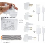 Resim Coofbe Universal Seyahat Şarj Adeptörü ve Iphone+Micro Şarj Kablosu 3in1 Şarj Kablosu ve Şarj Başlık 