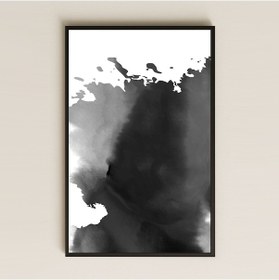 Resim Siyah Gri Soyut Fırça Darbeli Modern Pleksi Tablo 